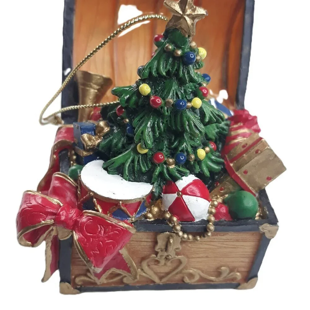 NWT Neiman Marcus Treasure Chest Christmas Ornament
